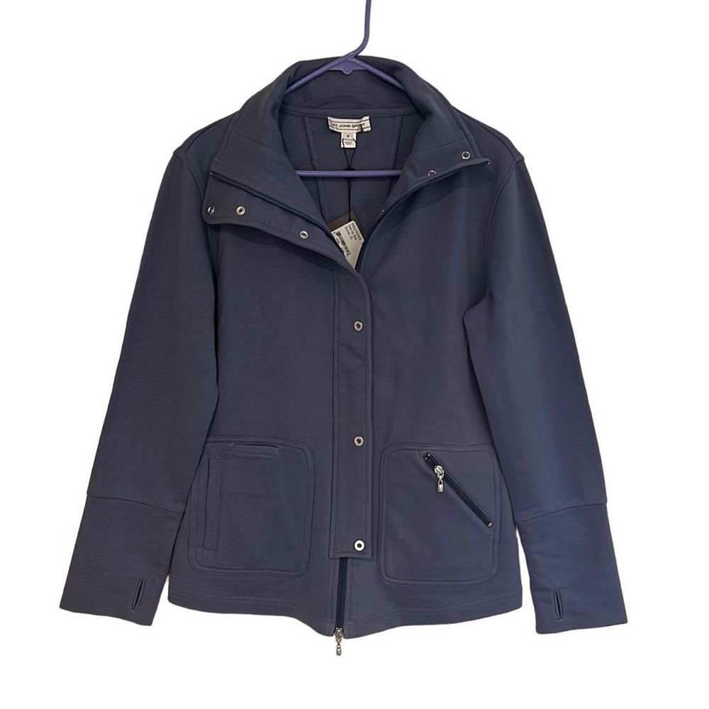 St. John Sport zip up in Dark Ice Blue